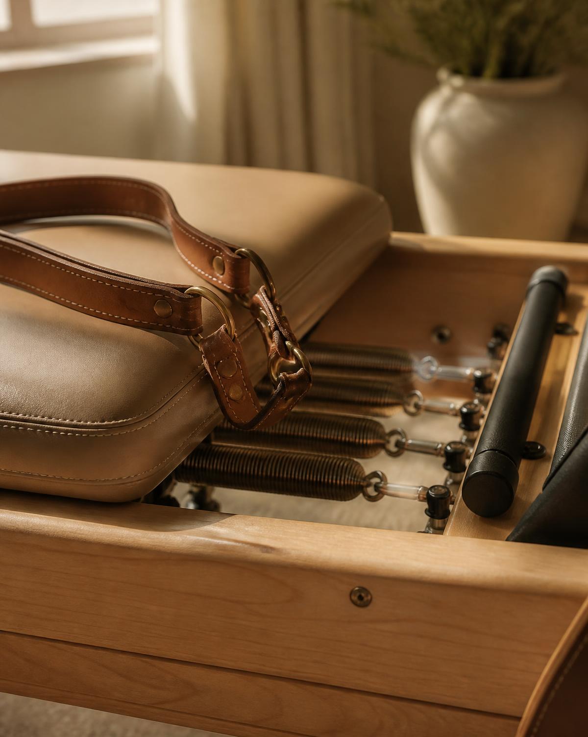 Reformer straps and springs close up